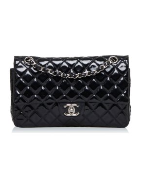 Chanel Patent Quilted Leather Double Flap Bag