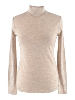 Akris Beige Fine Knit Cashmere & Silk Turtleneck Jumper