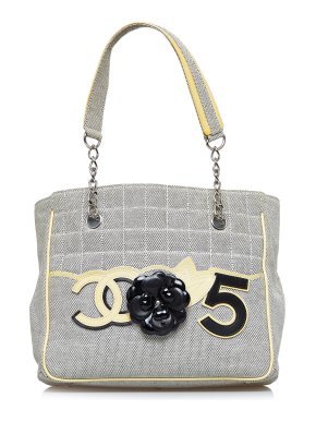 Chanel Camellia CC Choco Bar No. 5 Tote Bag