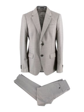 Alexander McQueen Light Grey Wool Single Breasted Trouser Suit