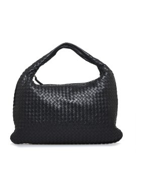 Bottega Veneta Black Intrecciato Hobo Bag