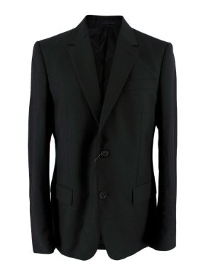 Alexander McQueen Black Single Breasted Slim-fit Wool Blend Blazer