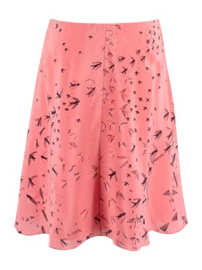 Valentino Pink Printed Silk A-Line Skirt