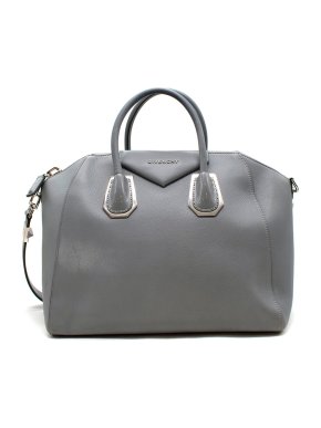 Givenchy Grey Grained Leather Medium Antigona Bag