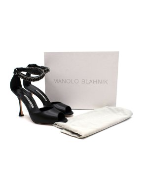 Manolo Blahnik Fombra 105 chain-embellished leather sandals