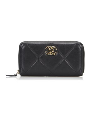 Chanel 19 Zip Around CC Quilted Long Wallet