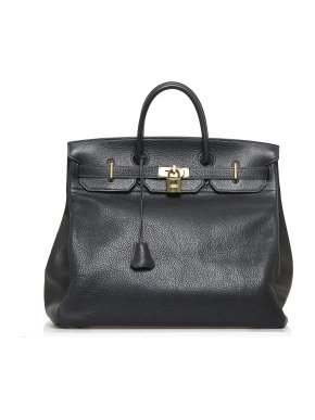 Hermes Black Clemence Haut À Courroies Birkin 40 GHW