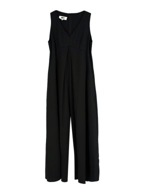 MM6 Black V-Neck Sleeveless Jumpsuit