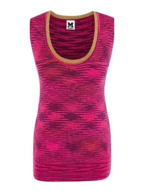 M Missoni Pink & Gold Stretch Knit Vest Top