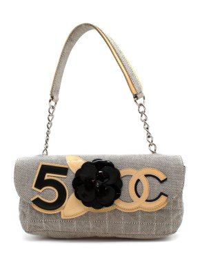 Chanel Canvas Camellia No. 5 Flap Bag
