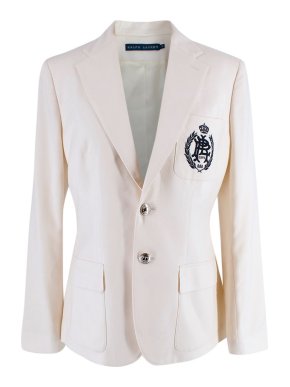 Ralph Lauren Blue Label Cream Wool Crest Blazer