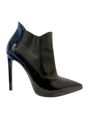 Saint Laurent Black Patent Ela 110 Ankle Boots