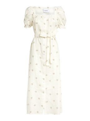 Sleeper Brigitte Linen Midi Dress