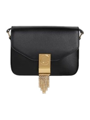 Celine Black Leather Small C Pampille Bag