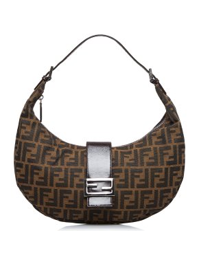 Fendi Zucca Half Moon Hobo Bag