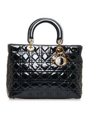Patent Cannage Lady Dior Top Handle Bag