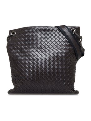 Bottega Veneta Black Nappa Intrecciato Crossbody Bag