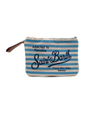 MC2 Saint Barth Addicted to Paradise Striped Canvas Pouch