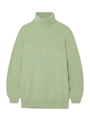 King & Tuckfield Ribbed Merino Wool Turtleneck Sweater