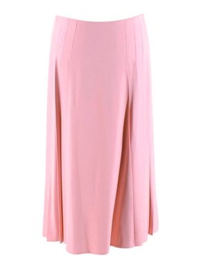 Victoria Beckham Pink Crepe Pleated Skirt
