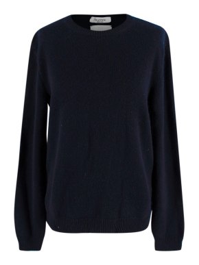 Valentino Garavani Rockstud Embellished Navy Cashmere Jumper