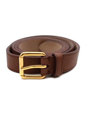 Burberry Brown Grained Leather Belt