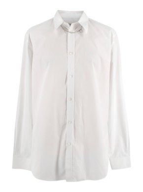 Givenchy Chain Necklace Detail White Cotton Shirt