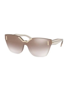 Prada Gold Metal Trimmed Brown Acetate Sunglasses