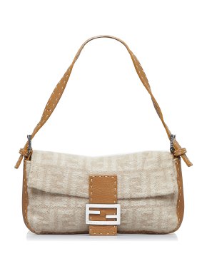 Fendi Zucca Wool Baguette Bag