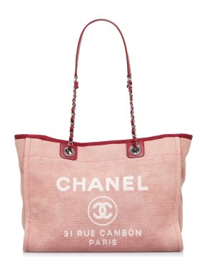 Chanel Deauville Canvas Tote Bag