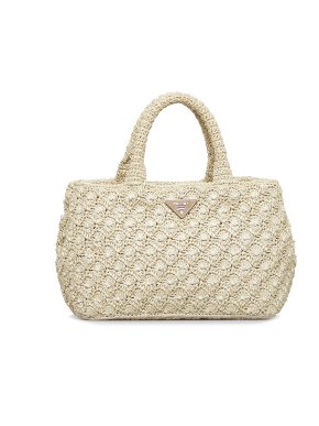 Prada Brown Raffia Tote Bag