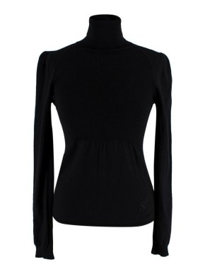 Gucci Black Fine Wool Knit Turtleneck Jumper