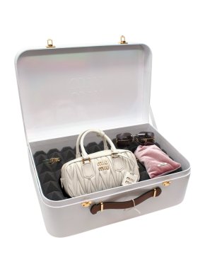 Miu Miu VIP Gift Arcadie Bag, Astrale Bracelet & Runway Sunglasses Iridescent Box Gift Set