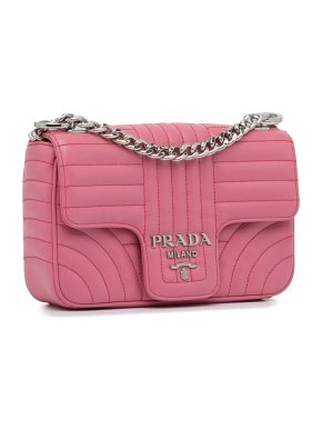 Prada Small Soft Calfskin Pink Diagramme Bag