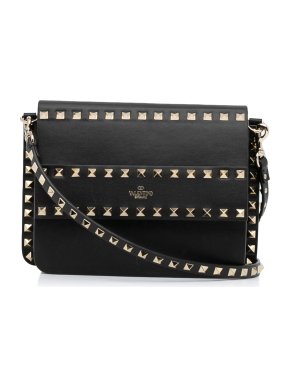 Valentino Garavani Rockstud Black Leather Crossbody Bag