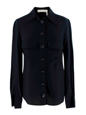 Chloe Black Silk Button Down Shirt