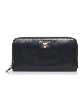Prada Saffiano Zip Around Long Wallet