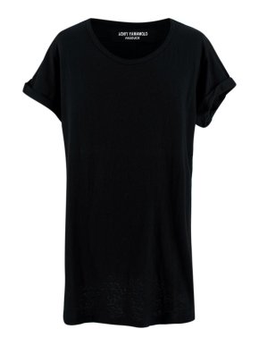 Yohji Yamamoto Crew Neck Black Cotton T-Shirt