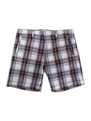 Salvatore Ferragamo Brown & Blue Check Cotton Shorts