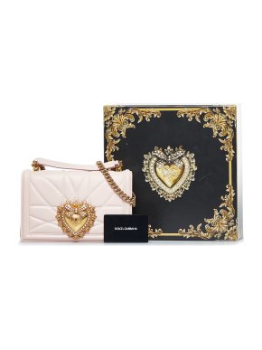 Dolce & Gabbana Pale Pink Quilted Devotion Shoulder Bag