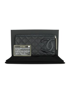 Chanel Quilted Leather Zip-around Cambon Long Wallet