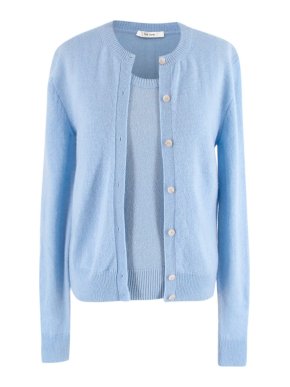 The Row Blue Cashmere Knit Twin-set