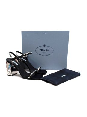 Prada Crystal-embellished Suede Sandals