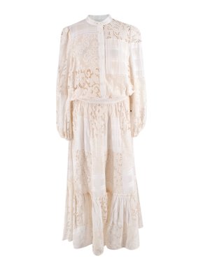 Zimmermann Andie Patchwork Lace Blouse & Midi Skirt