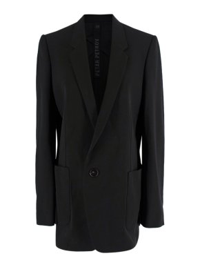 Petar Petrov Black Wool Blend Longline Blazer
