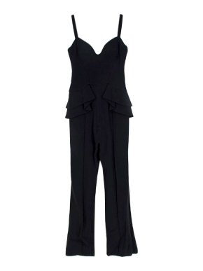 Elie Saab Black Peplum Sleeveless Jumpsuit