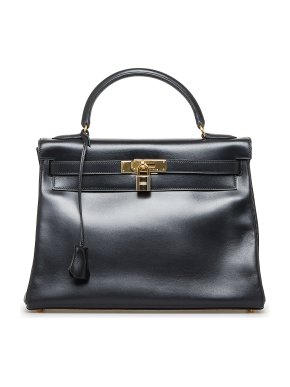Hermes Black Box Calf Kelly Retourne 32 GHW