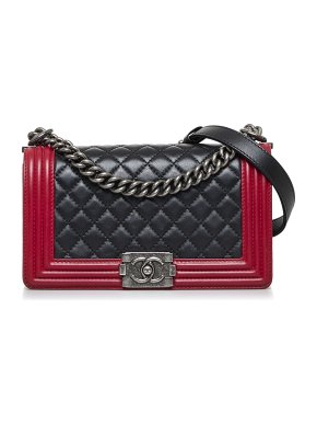Chanel Bicolour Quilted Medium Boy Flap Bag