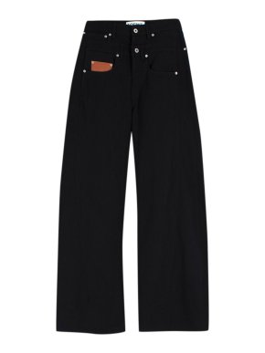 Loewe Black Trompe L'oeil Cotton-Blend High-Rise Jeans
