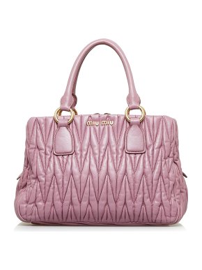 Miu Miu Pink Matelasse Tote Bag
